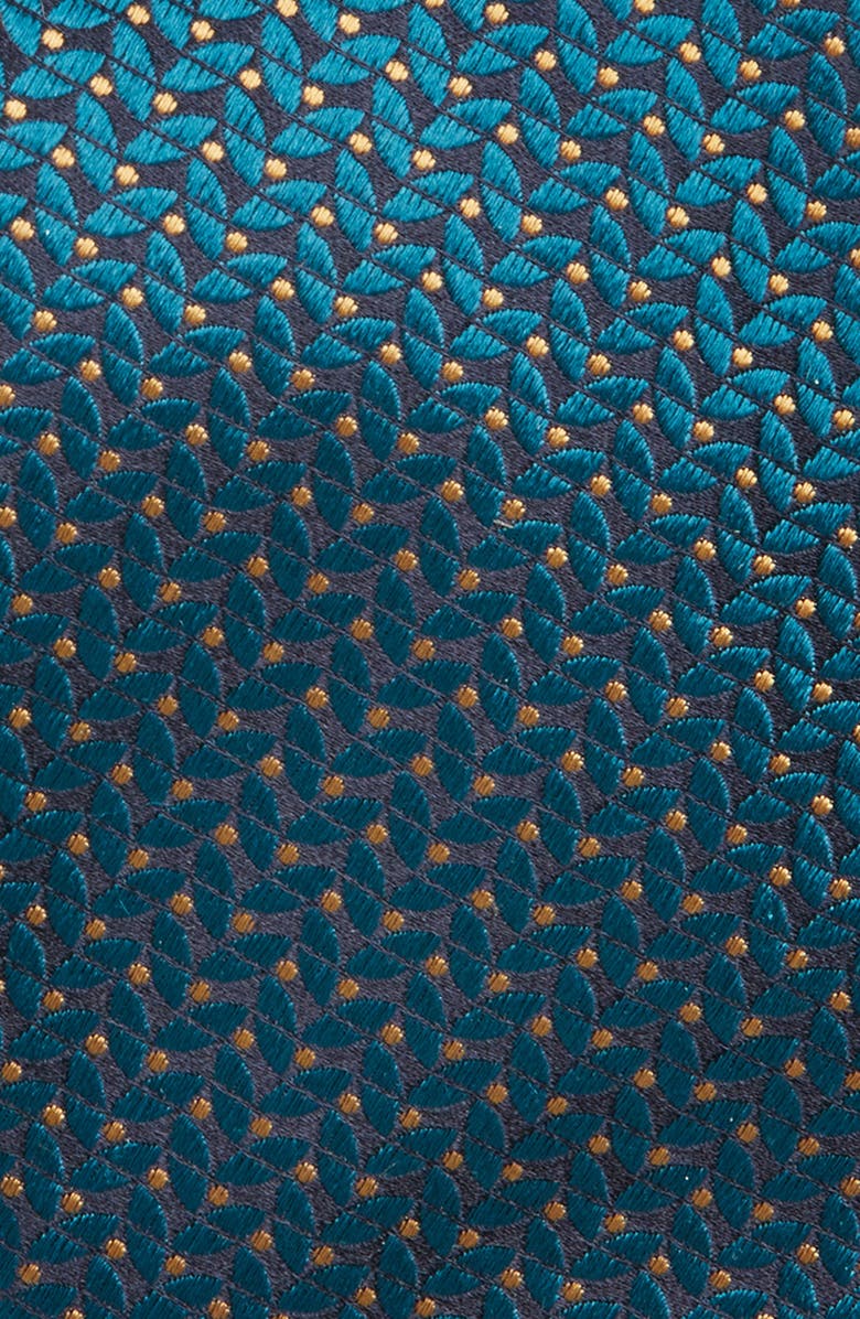 Canali Geometric Silk Tie, Alternate, color, Teal