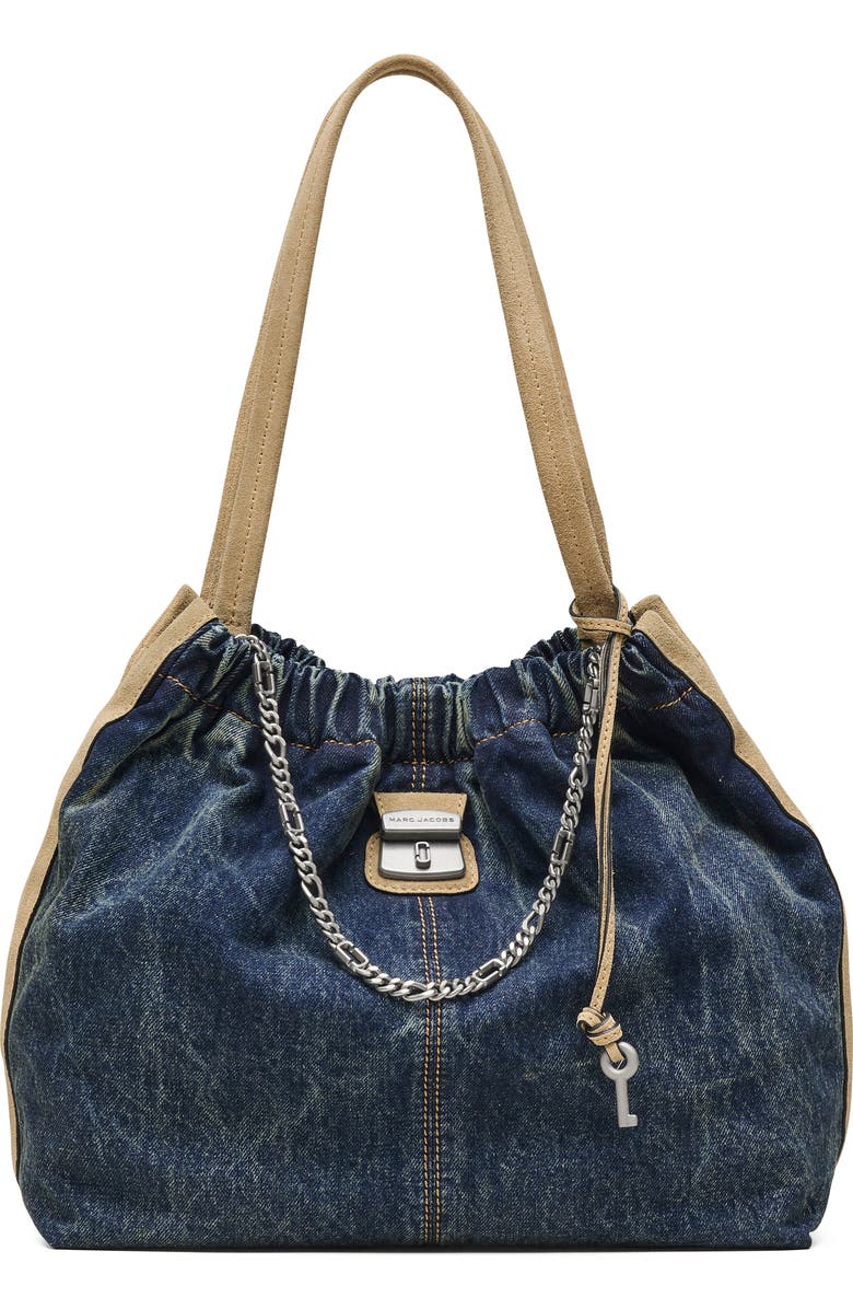 Marc Jacobs The Cristina Denim Tote, Main, color, Dark Wash Indigo