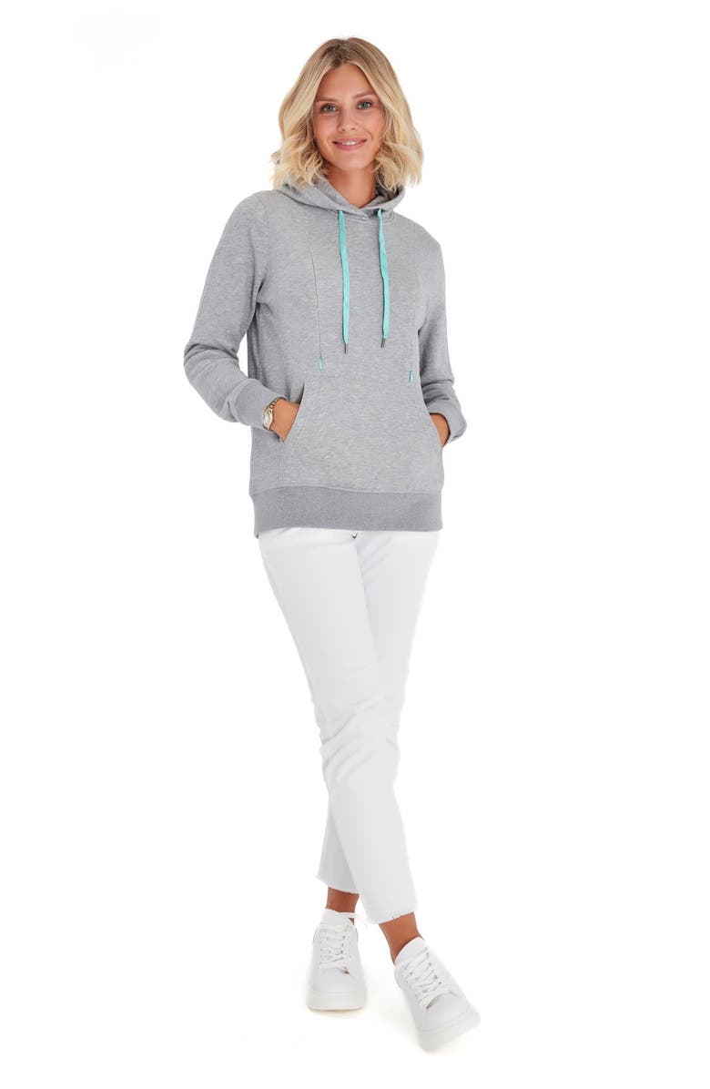 Accouchée Iconic Maternity/Nursing Hoodie, Main, color, Grey
