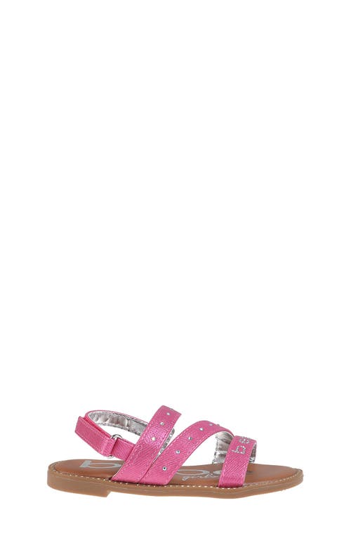 Bebe Little Girls Flat With Rhinestone And Ornamentation Sandals In Fuchsia