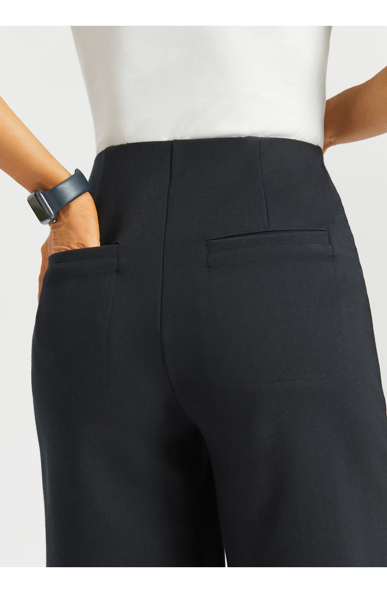 Betabrand Atlantic Wide Leg Bermuda Shorts Stretch Ponte, Alternate, color, Black