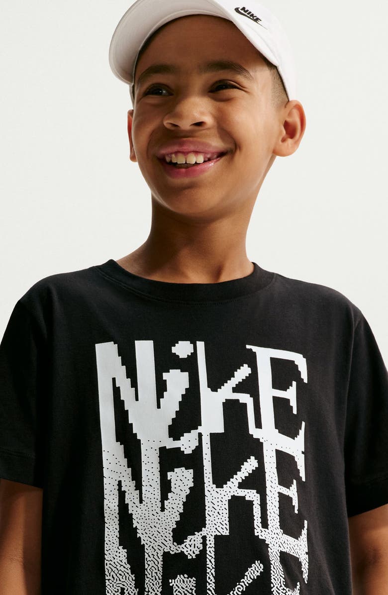 Nike Kids' Stacked Logo Graphic T-Shirt, Alternate, color, Black