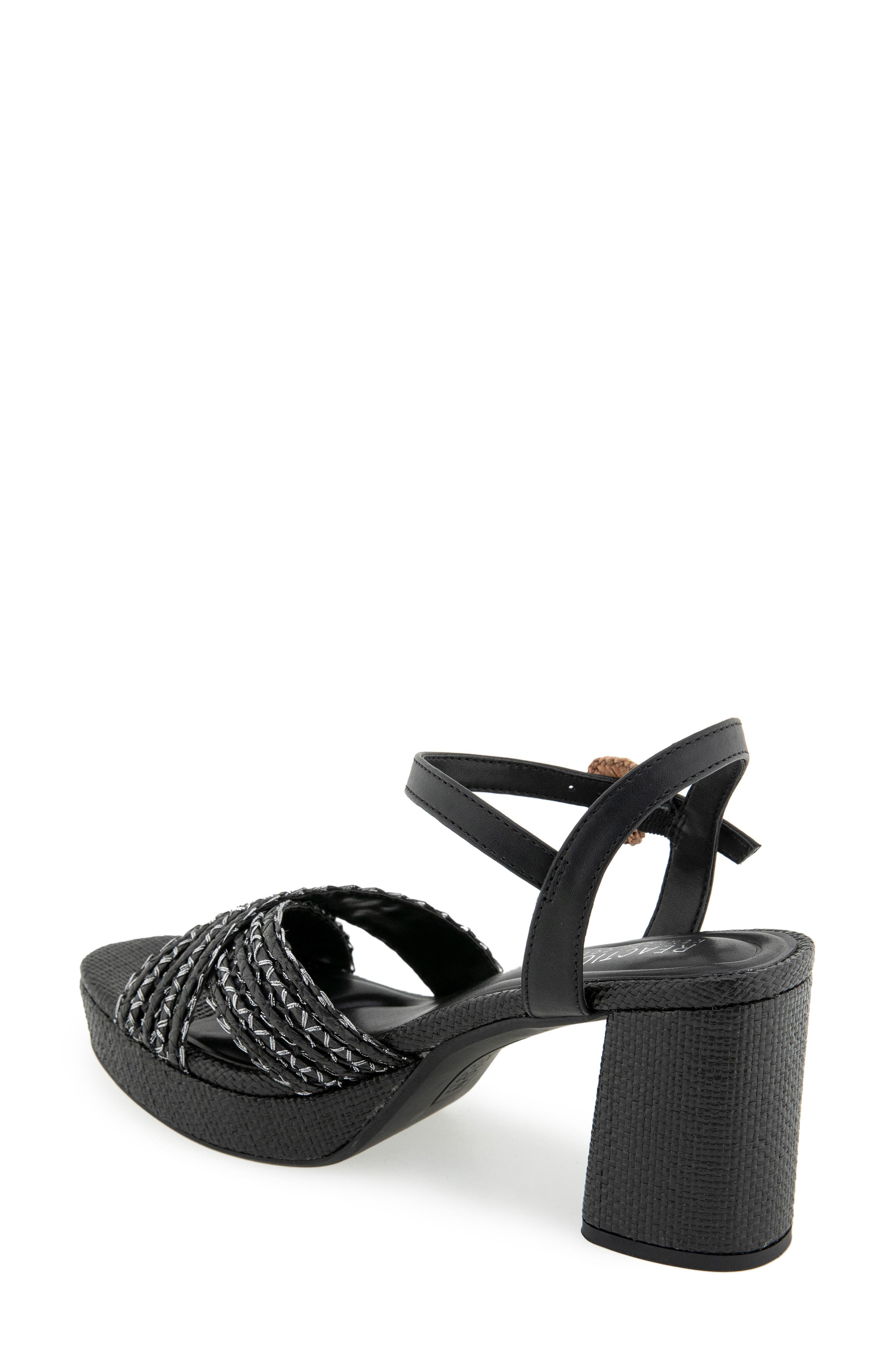 Reeva Platform Sandal, Alternate, color, BLACK WOVEN