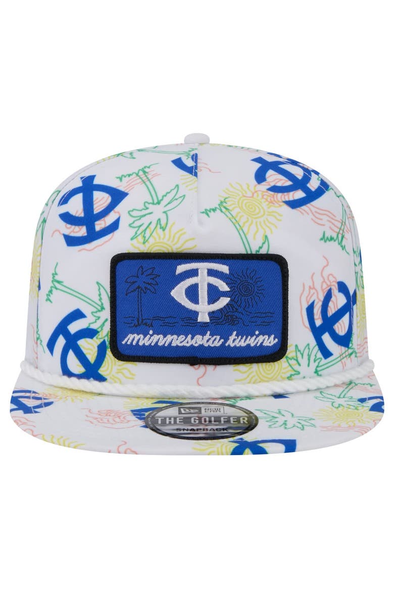 Men's New Era White Minnesota Twins Islander Golfer Snapback Hat, Alternate, color, White
