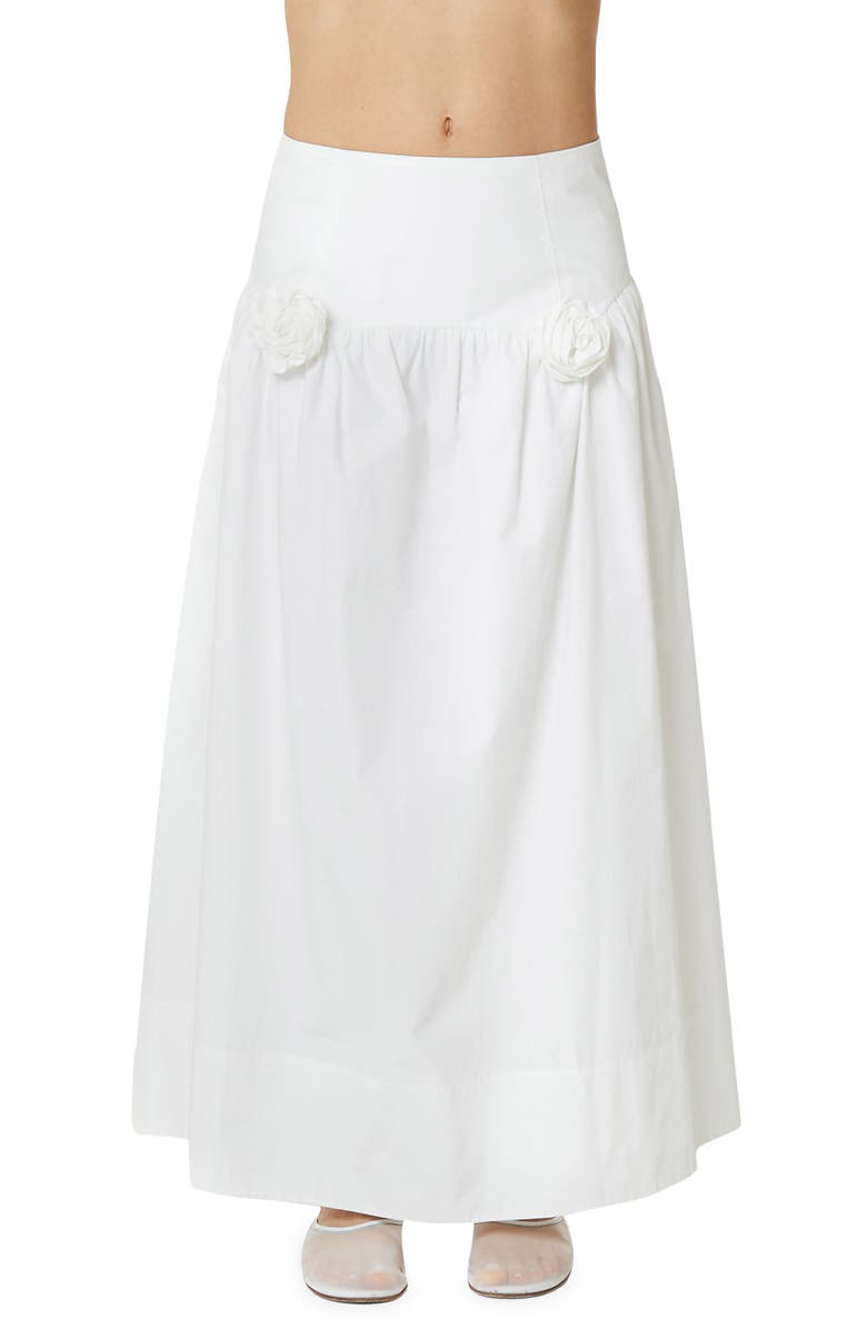 Find Me Now Tamia Rosette Cotton Maxi Skirt, Main, color, 