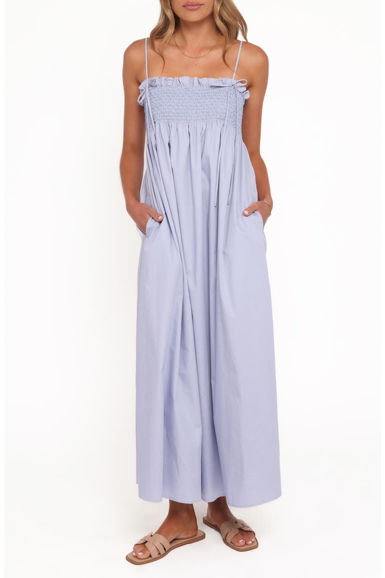 Josie Smocked Maxi Dress, Main, color, CORNFLOWER BLUE
