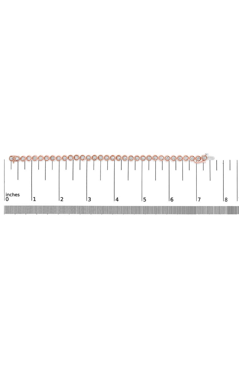 Haus of Brilliance Silver 1/10 Cttw Diamond Open Circle Beaded Wheel Link Tennis Bracelet, Alternate, color, Rose