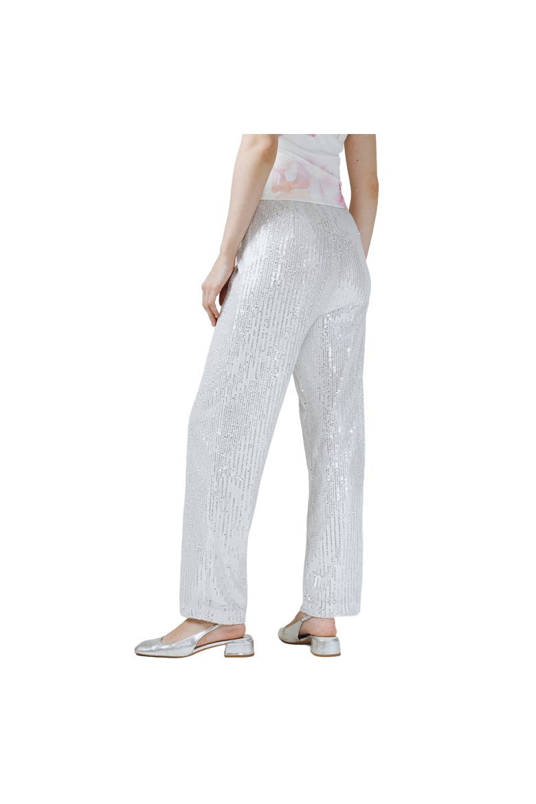 Tyra Sequins Pants, Alternate, color, Silver