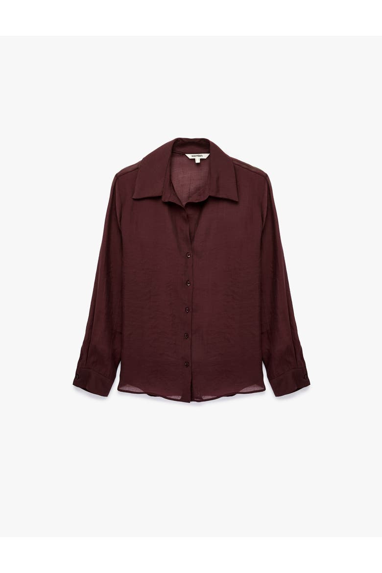 Semi Sheer Oversize Shirt, Alternate, color, Plum