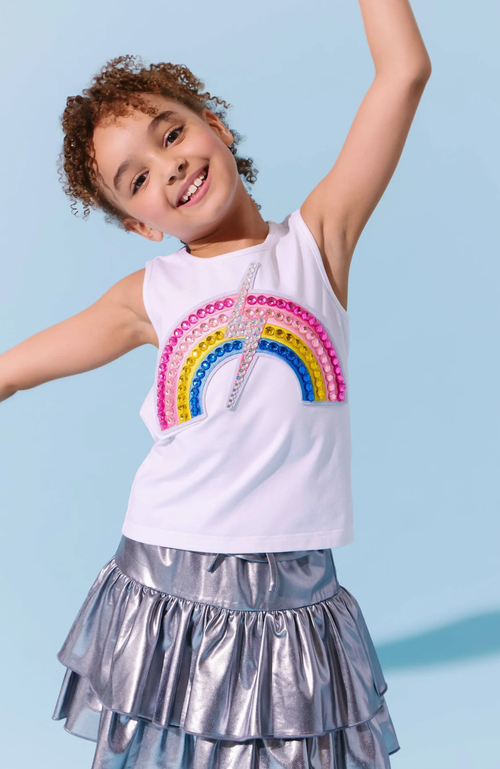 Lola + The Boys Gems Rainbow Flash Tank Top