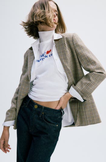 rag bone Evia Plaid Wool Blend Blazer Nordstrom