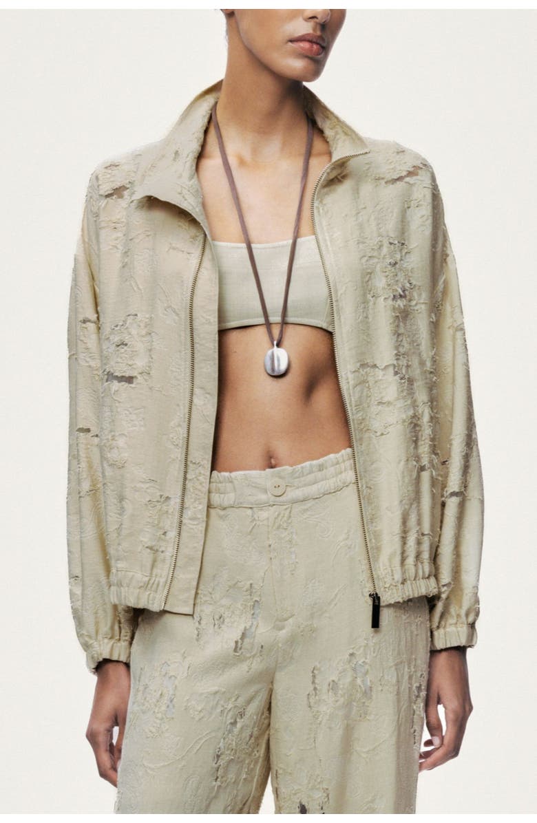 Nocturne Jacquard Bomber Jacket, Main, color, Ivory