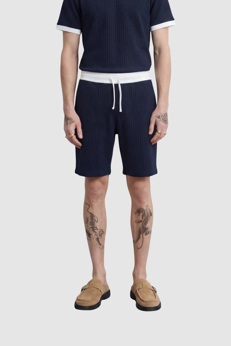Henry Textured Shorts, Main, color, Navy