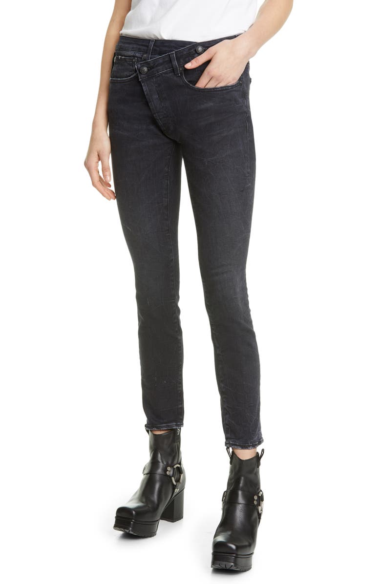 R13 Crossover Skinny Jeans, Main, color, 