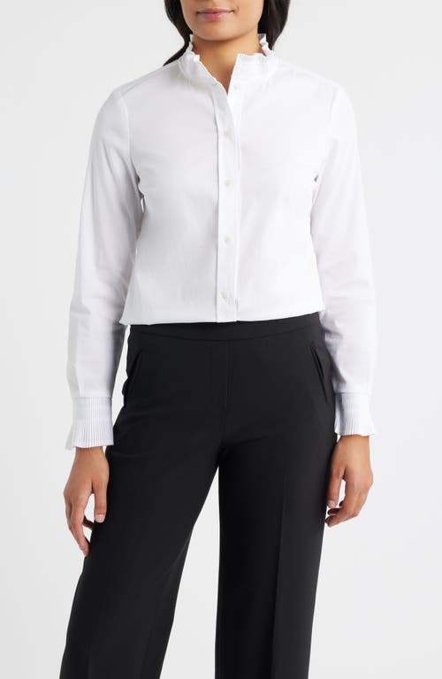 Anne Klein Micro Pleat Shirt In White