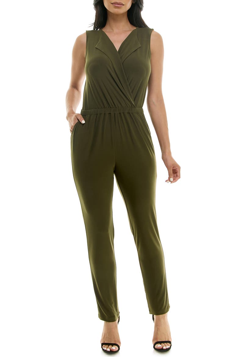 Sleeveless Jumpsuit, Main, color, DARK OLIVE