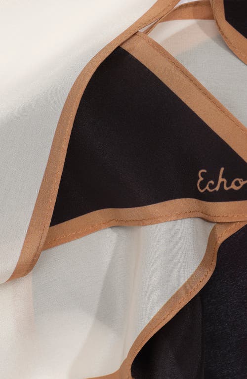 Echo Colorblock Silk Bias Scarf In Black