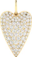 Everlee Domed Pavé Heart Lab Diamond Charm in 14K