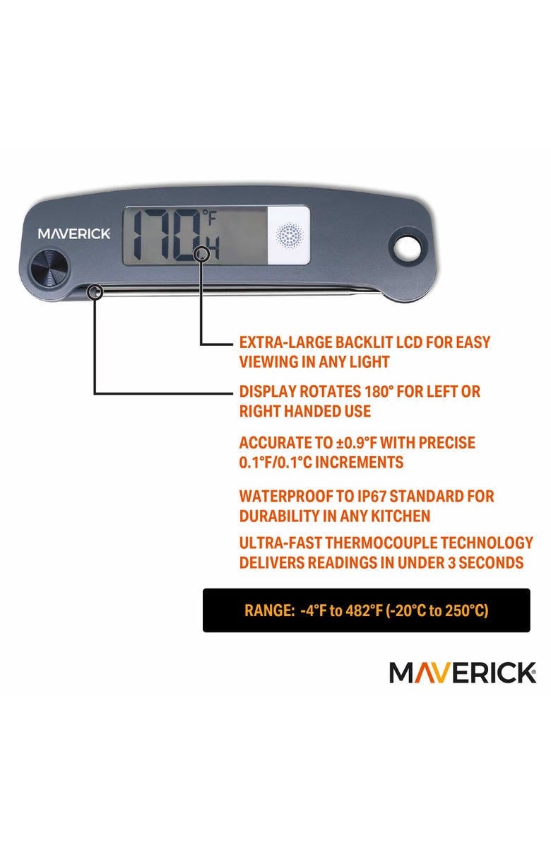 Maverick Extra Large LCD Thermocouple Thermometer, Alternate, color, Grey