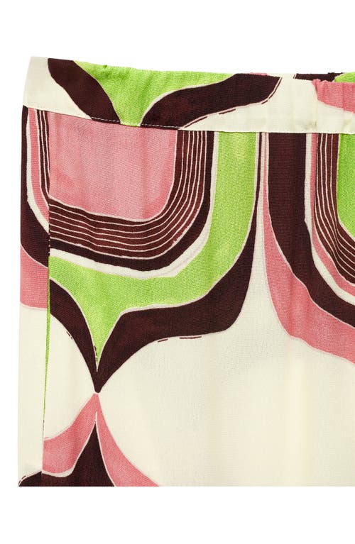 Mango Geometric Print Straight Leg Pants In Multi