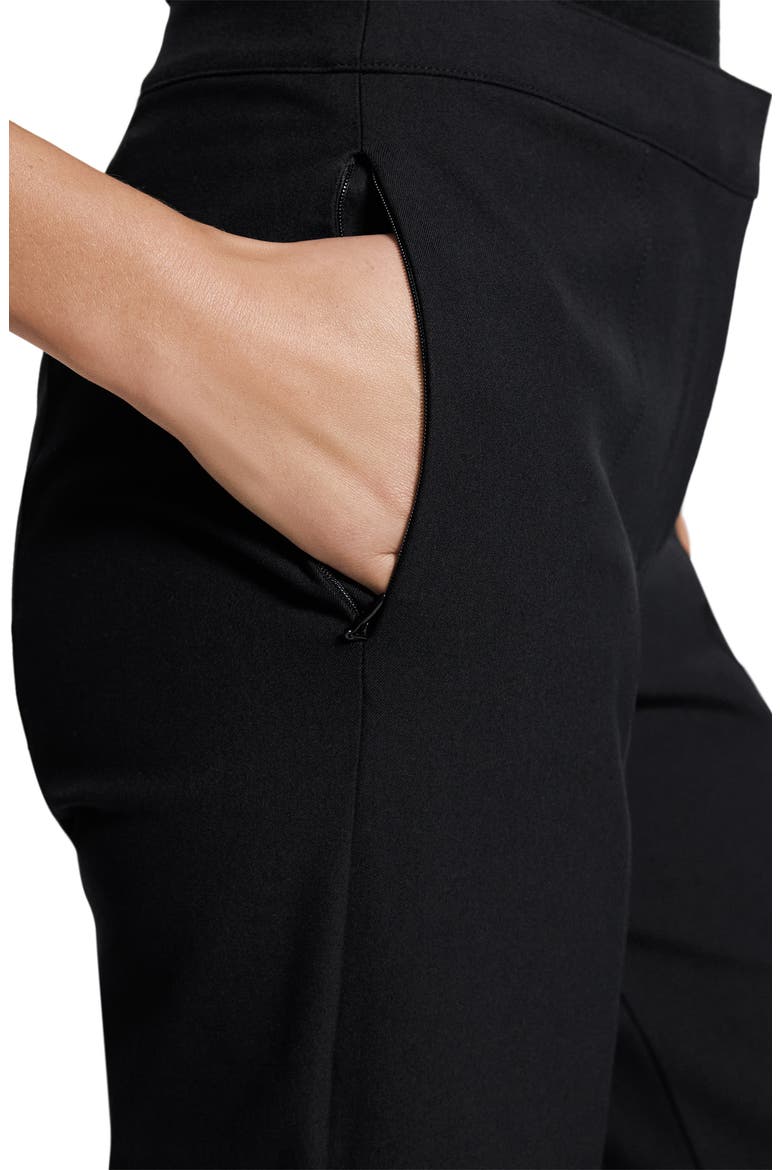 Pintuck Cotton Blend Kick Flare Pants, Alternate, color, BLACK