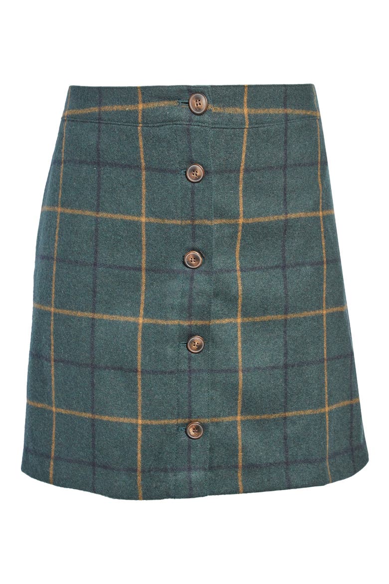 Button Front Wool Blend Miniskirt, Alternate, color, MELANGE DARK PALM