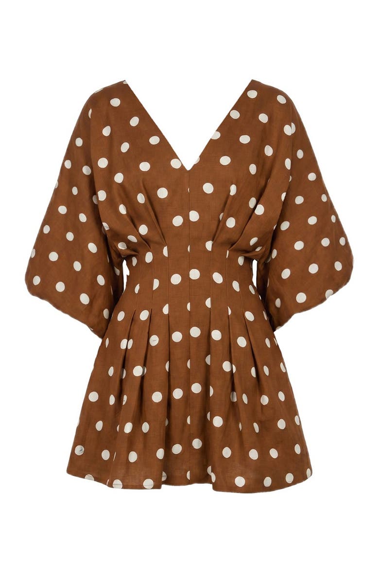 NICOLINE DRESS, Alternate, color, Spice Ivory Polka Dot