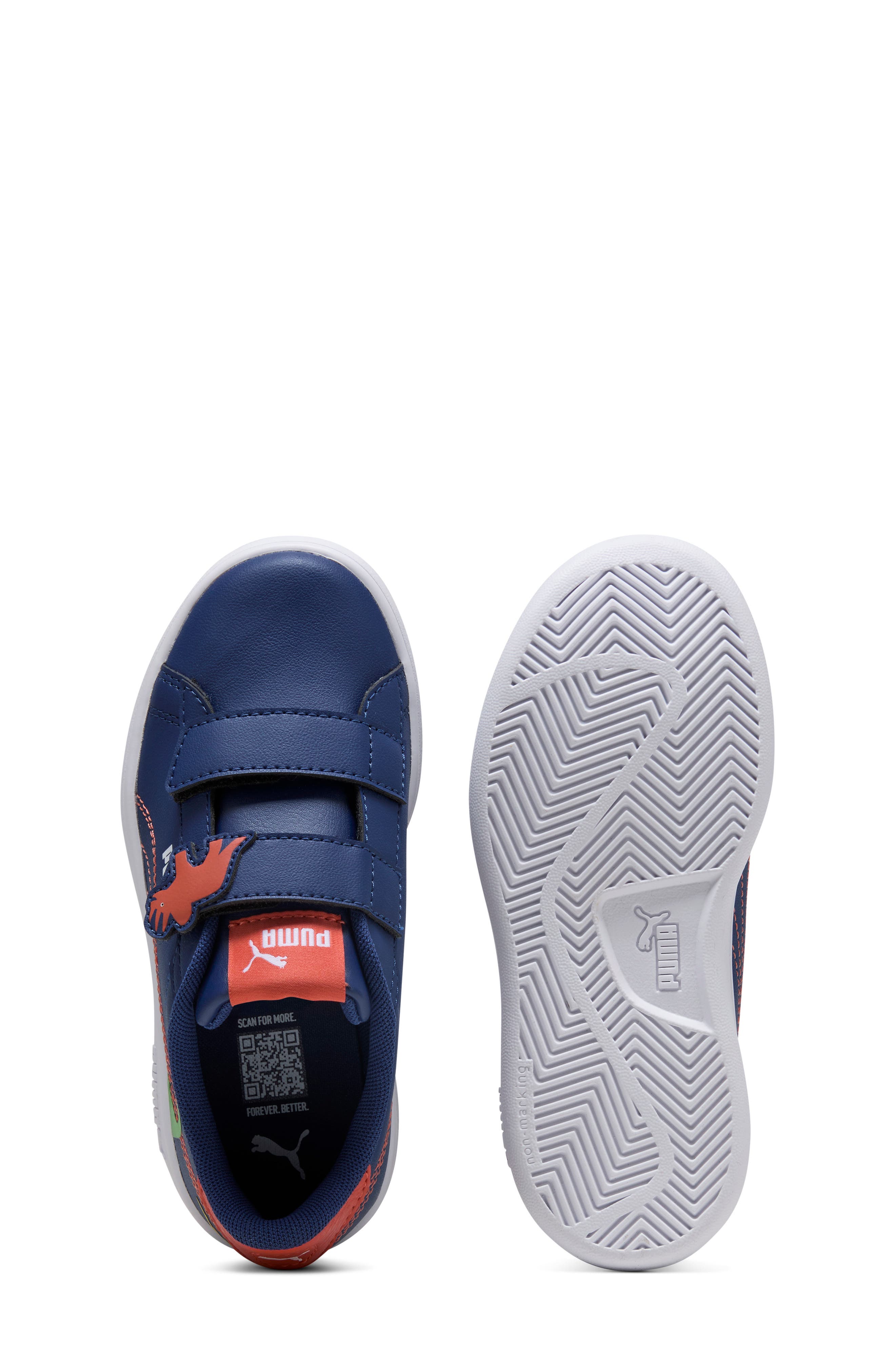 PUMA Kids' Smash 3.0 Dino Sneaker, Alternate, color, Blue Jewel/ Green Fruit