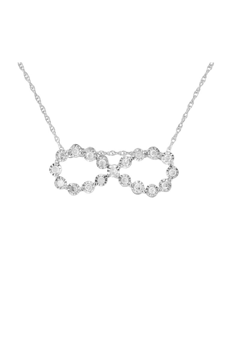 Haus of Brilliance Silver 1/4 cttw Diamond Infinity Pendant Necklace, Main, color, Silver