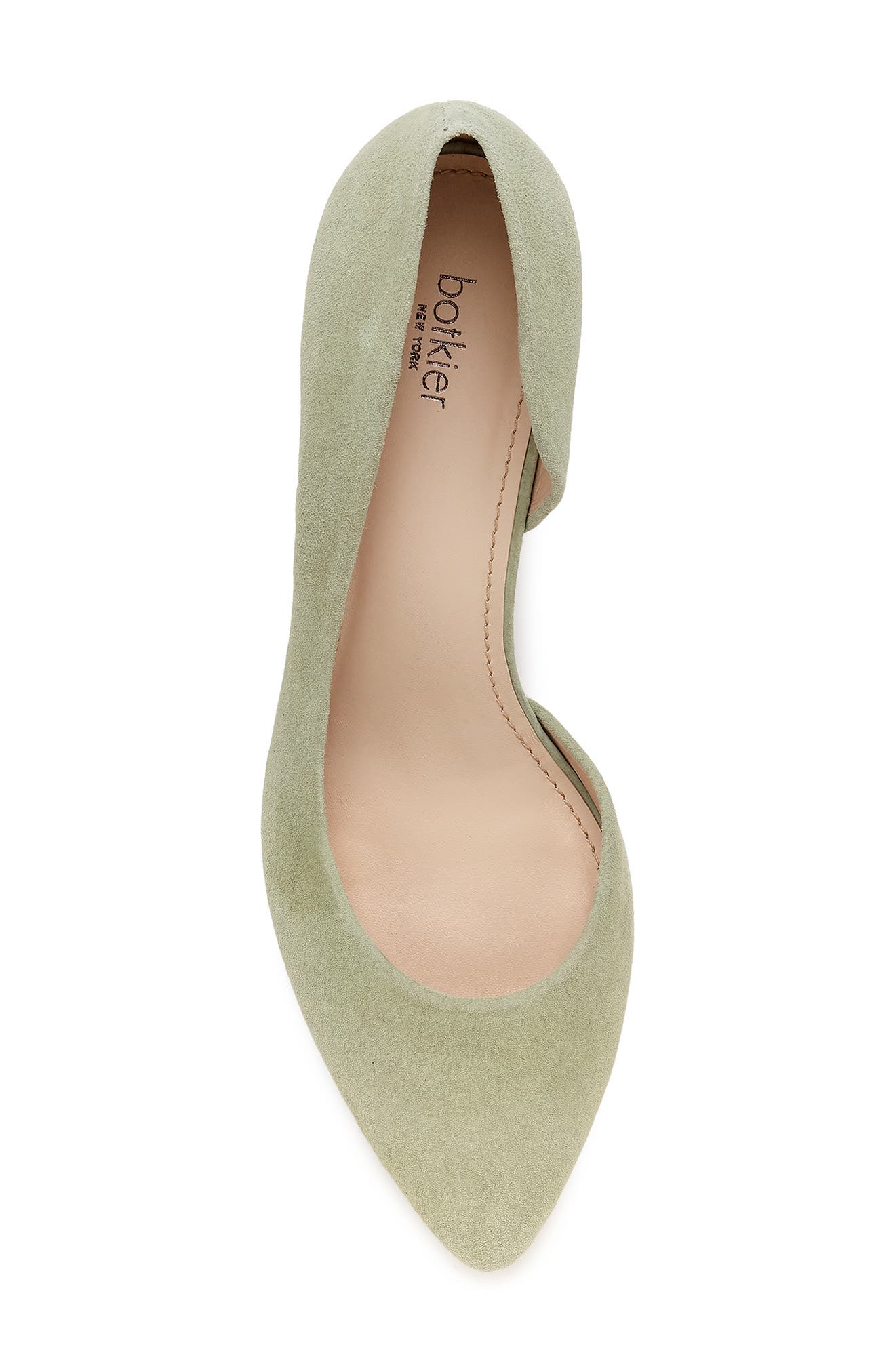 Sena Half d'Orsay Pump, Alternate, color, OLIVE SUEDE