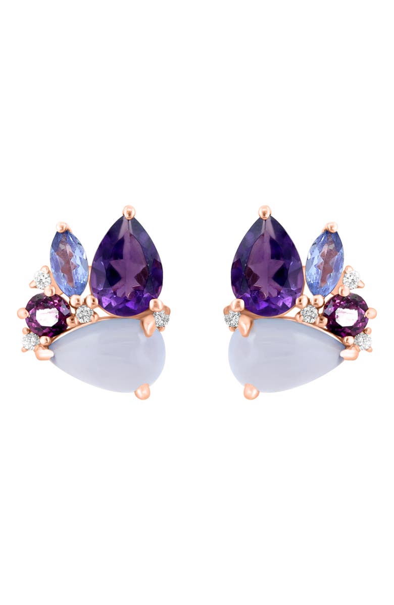 EFFY 14K Gold Gemstone Earrings, Main, color, Purple