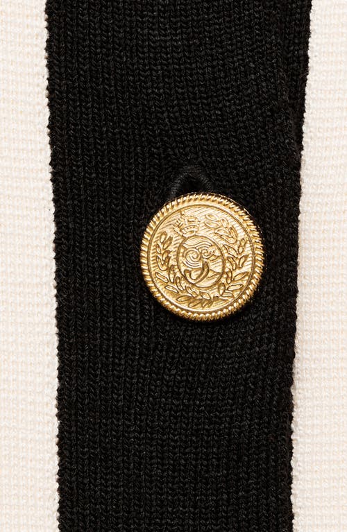 Mango Contrast Trim Short Sleeve Cardigan In Ecru