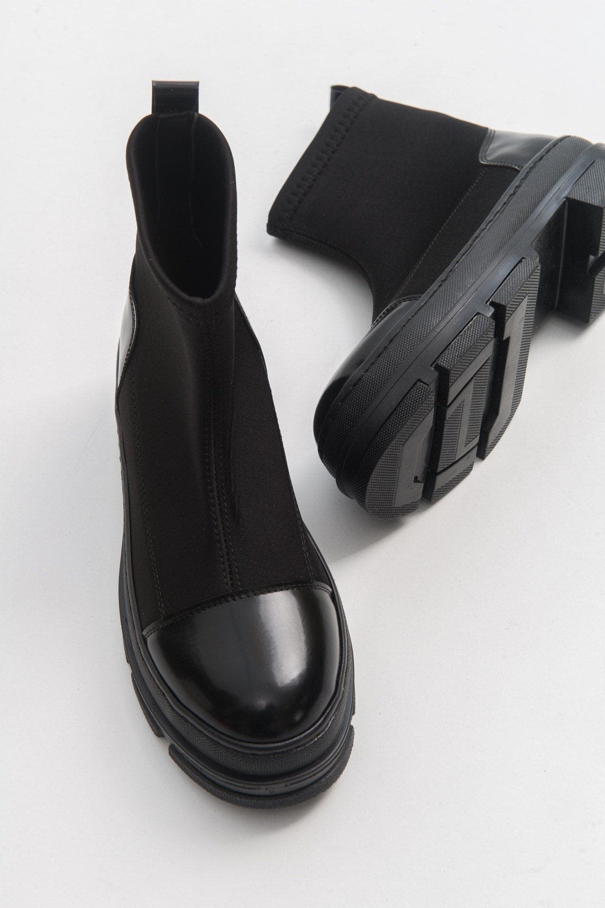 Prologue Shoes Bendis Scuba Boot, Alternate, color, Black Faux Leather