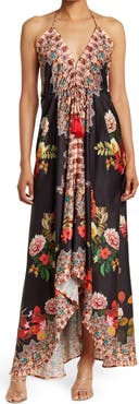 RANEES Floral Print Halter Cover-Up Dress