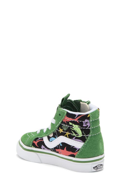 Vans Kids' Sk8-hi Reissue Side Zip Sneaker In Glow Sharks Green/multi