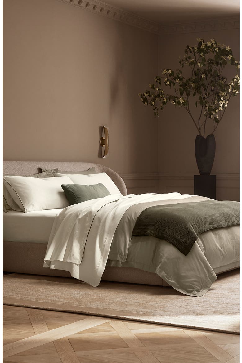 Signature Piped Edge Sheet Set, Alternate, color, CREAM/ OLIVINE
