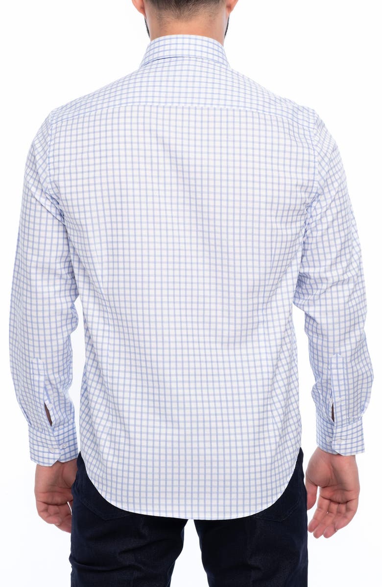 VELLAPAIS Carlton Slim Fit Cotton Dress Shirt, Alternate, color, Blue