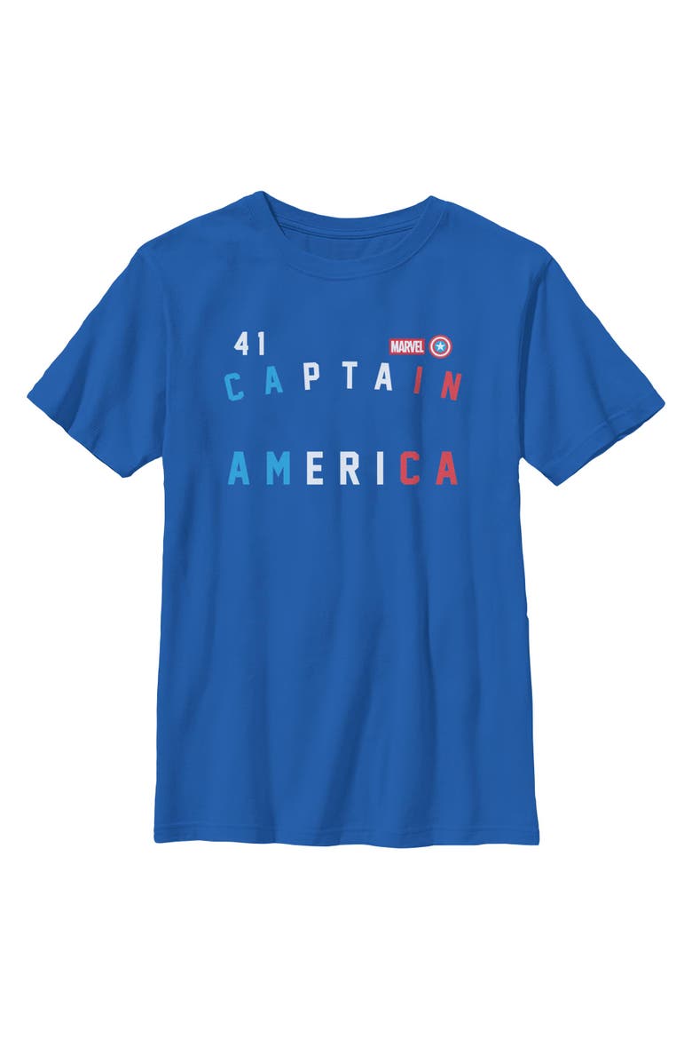 Boy's Marvel Forty One Captain  Graphic T-Shirt, Main, color, Royal Blue