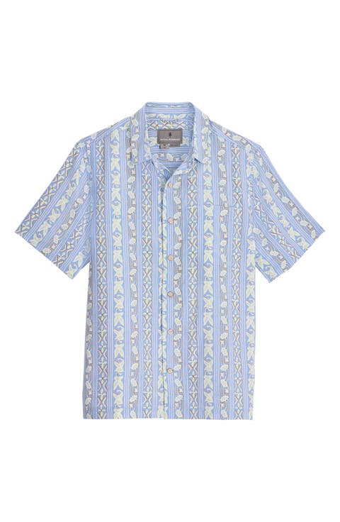 Camino Pucker Short Sleeve Recycled Polyester Button-Up Shirt