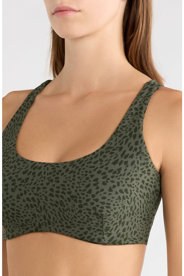 Printed V-Strap Open Back Sports Bra, Alternate, color, KAMBABA SPOTS