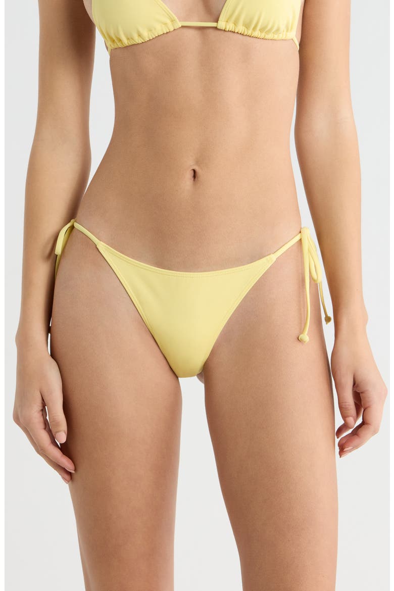 High Cut Side Tie Bikini Bottoms, Main, color, YELLOW
