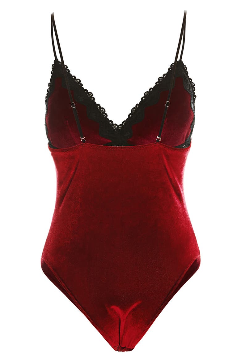 Sylvie Velvet Teddy, Alternate, color, RED