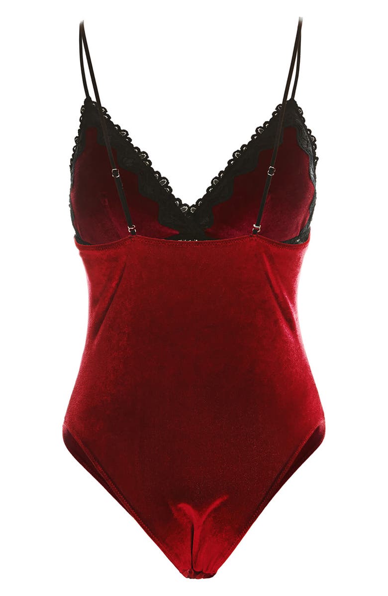 MeMoi Sylvie Velvet Teddy, Alternate, color, Red