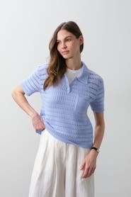 NAKED CASHMERE Yulia Crochet Polo