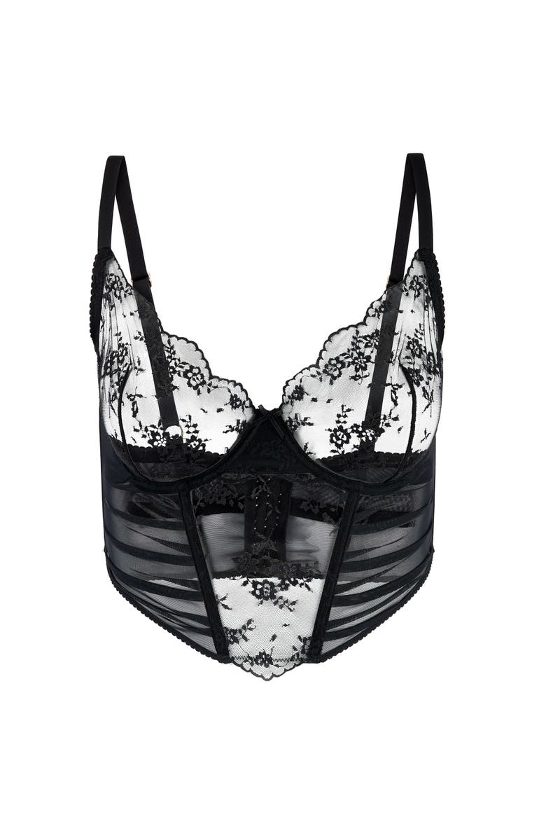 Adore Me Avara Bridal Cropped Bustier, Alternate, color, Black