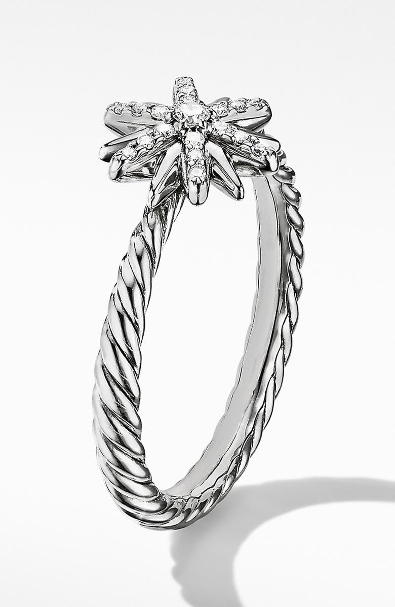 David Yurman Petite Starburst Ring with Pavé Diamonds, Alternate, color, Diamond/ Silver