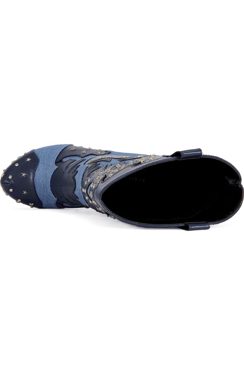 AZALEA WANG Callia Platform Western Boot, Alternate, color, Denim