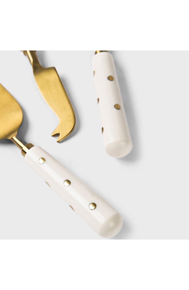 Mela Artisans Sitara Cheese Server Set, Alternate, color, Gold