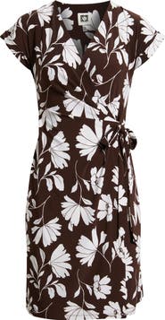 Anne Klein Two-Tone Floral Wrap Dress