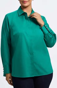 Foxcroft Pearly Bead Button-Up Shirt